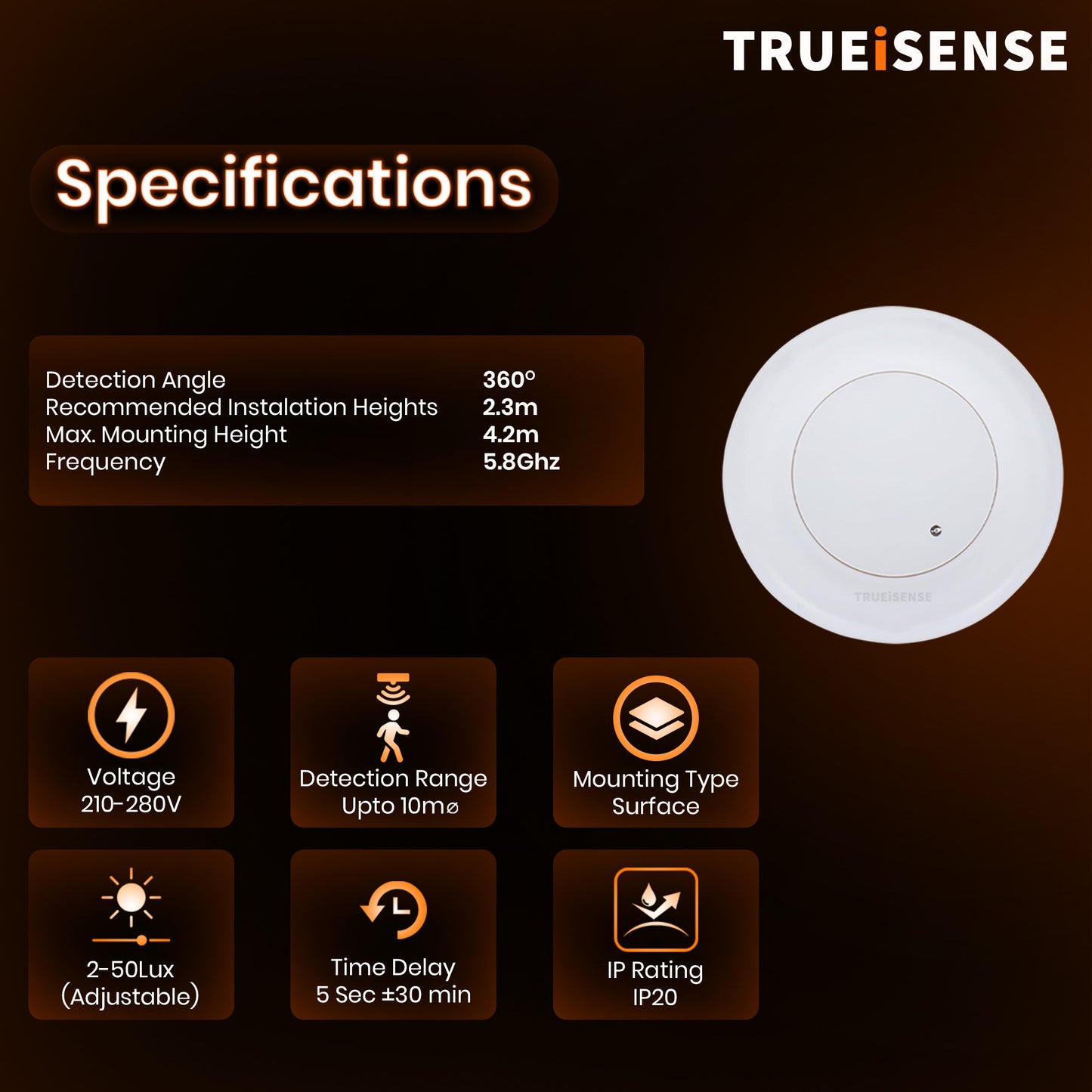 Microwave Motion Sensor | 360° Ceiling Mount Motion Sensor