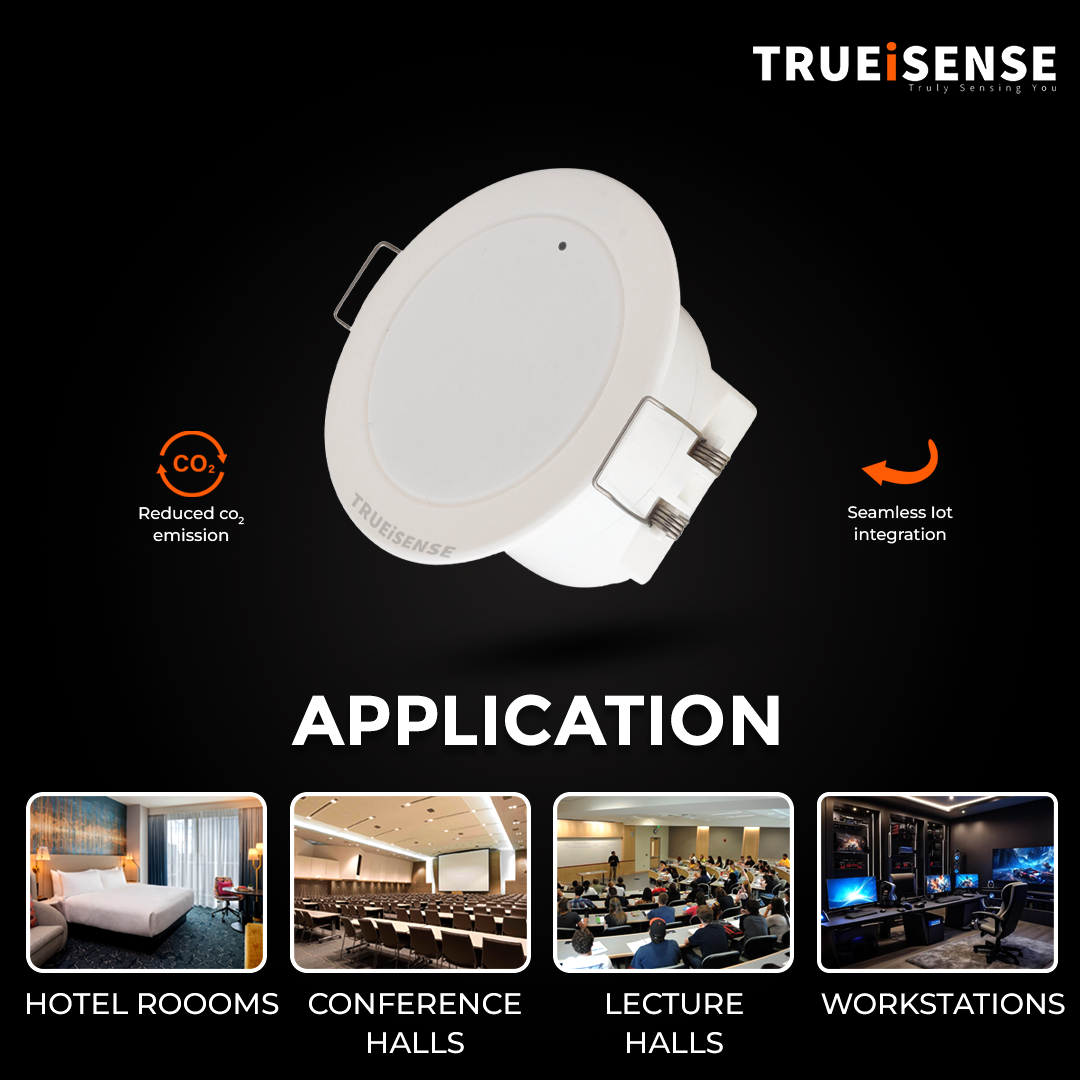 concealed mount presence sensor, concealed mount true presence sensor, real presence sensor, breathing sensor, human breathing sensor, applications of true presence sensors, applications of presence sensors