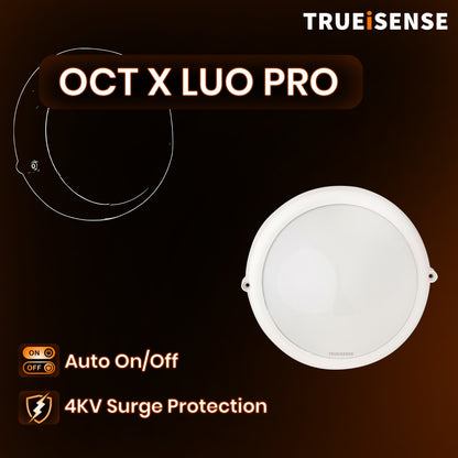 TRUEiSENSE | True Presence Sensor | OCT X LUO PRO | Auto On/Off | IP65 | Presence Round Bulkhead Light | Fully Automatic | Presence Detector