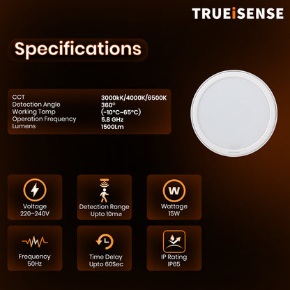TRUEiSENSE OCT-XVELA S | 12W Intelligent Surface Down Light