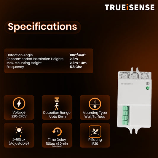 TRUEiSENSE OCT MAX | 5.8 GHz High-Precision Micro-Motion Sensor