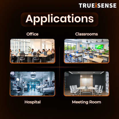 TRUEiSENSE | True Presence Sensors | 24 Ghz Frequency | Crux Detector | Presence Sensor | Auto On/Off | 24 GHz Frequency | IP20 | Detection Angle 360° | Detection Minor Motion-3m