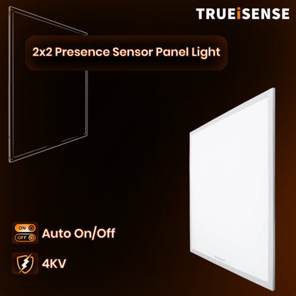 Presence sensor, real presence sensor, human presence sensor, true presence sensor, life being presence sensor, presence panel light, true presence panel light, human presence sensor panel light, true presence sensor 2x2 panel light, human presence sensor 2x2 panel light, 2x2 presence sensor panel ligkht