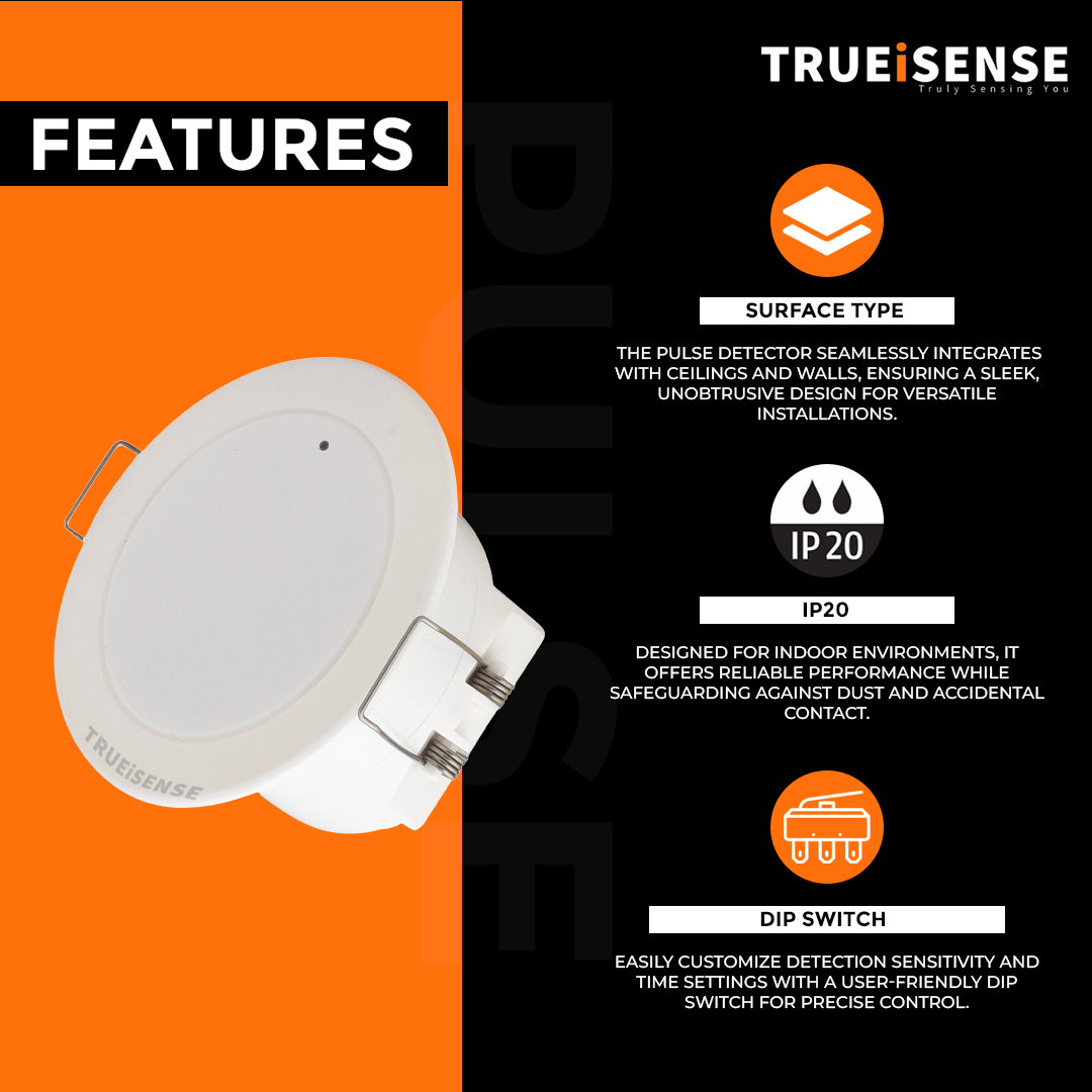 concealed mount presence sensor, concealed mount true presence sensor, real presence sensor, breathing sensor, human breathing sensor