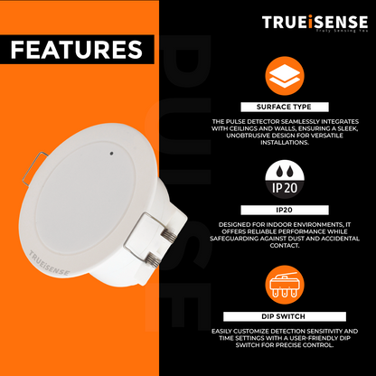 concealed mount presence sensor, concealed mount true presence sensor, real presence sensor, breathing sensor, human breathing sensor