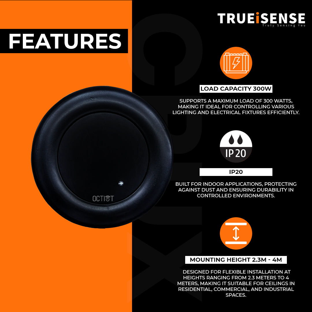 Trueisense, true presence sensor, real presence sensor, real presence detector, human presence sensor, human presence detector, 24GHz Presence Sensor, Presence Sensor Light, Real Presence Sensor based lighting, true presence sensor based lighting, 24GHz human breathing detector, Standalone recessed microwave presence sensor.