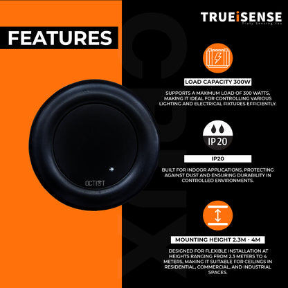 Trueisense, true presence sensor, real presence sensor, real presence detector, human presence sensor, human presence detector, 24GHz Presence Sensor, Presence Sensor Light, Real Presence Sensor based lighting, true presence sensor based lighting, 24GHz human breathing detector, Standalone recessed microwave presence sensor.