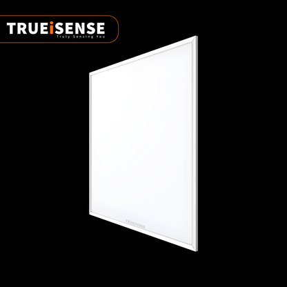 Trueisense sensor panel on a black background, real presence sensor, true presence sensor panel light, true presence panel light, motion sensor panel light, 2x2 motion sensor panel light, 2x2 presence panel light, 2x2 real presence panel light